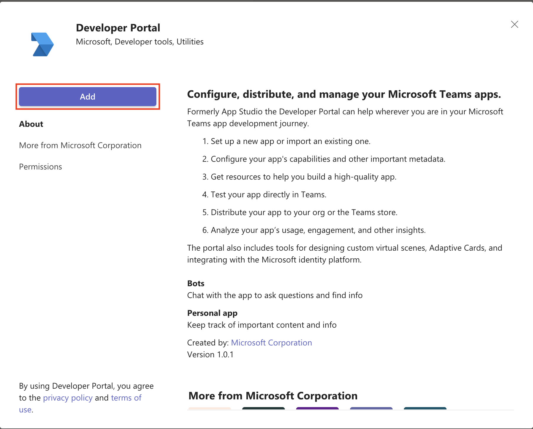 Add Developer Portal